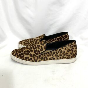 Birdies Shoes Womens 12 Swift Slip On Sneakers Leopard Calf Hair Casual Flats
